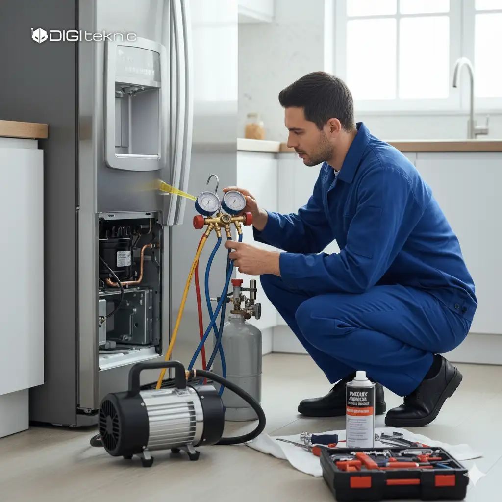 نحوه شارژ گاز و بررسی نشتی‌های رایج یخچال